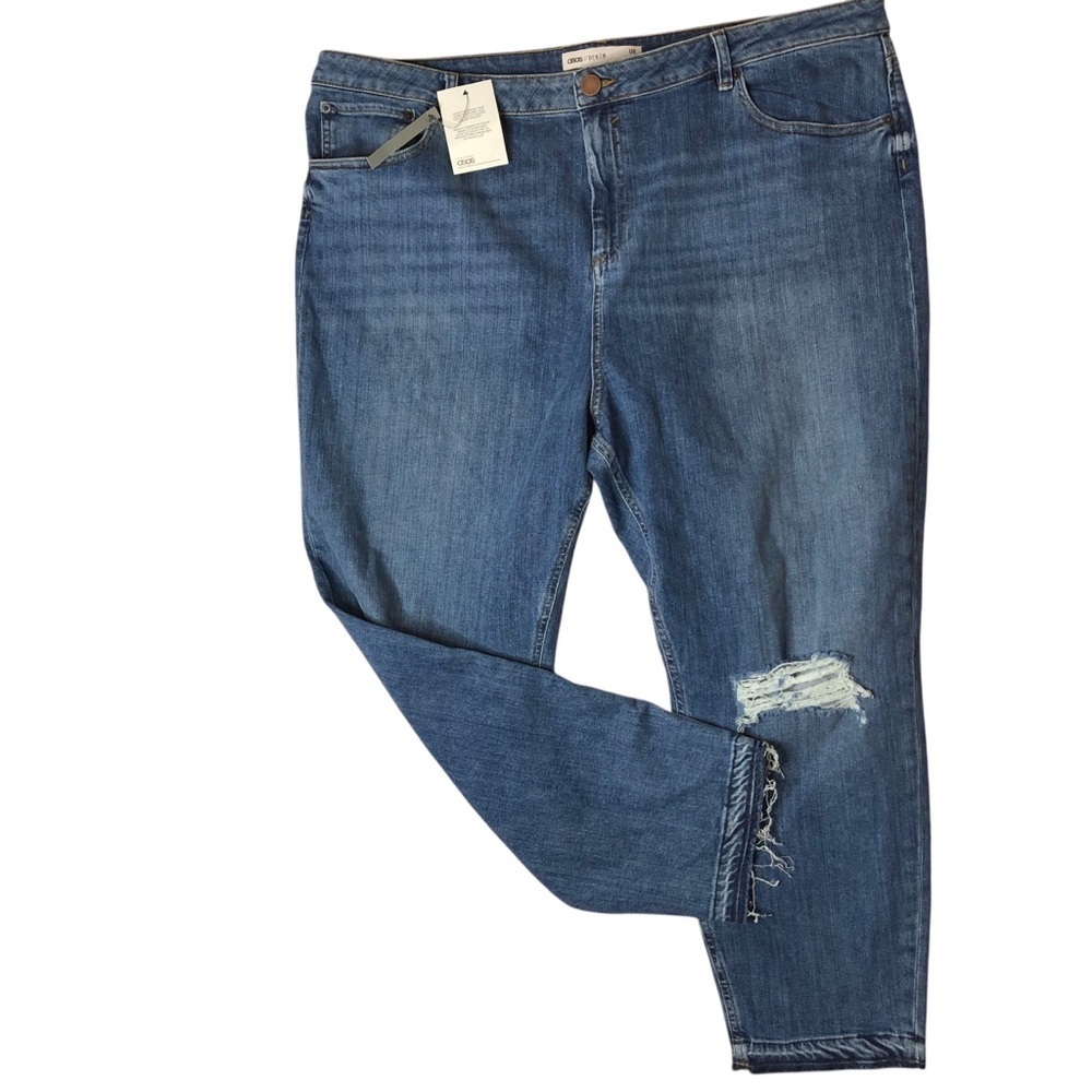 ASOS Curve Women’s Sz US 20 Tapered Stretch Jeans Medium Wash NWT High Rise